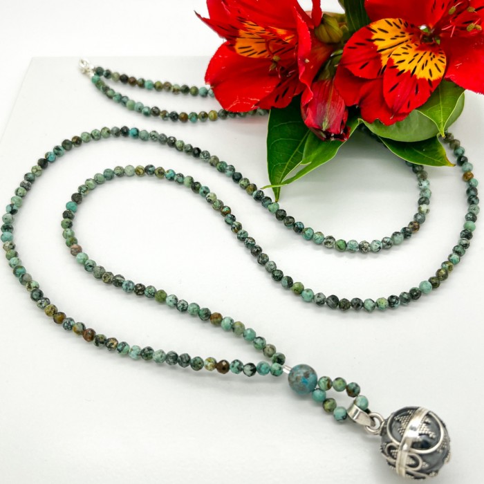 Collier "Bola" en Turquoise
